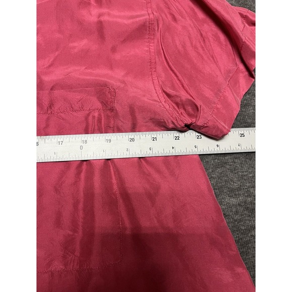 New York Studio Top Womens Large Silk Front Pockets Buttons Workcore Boxy Loose - Picture 6 of 8